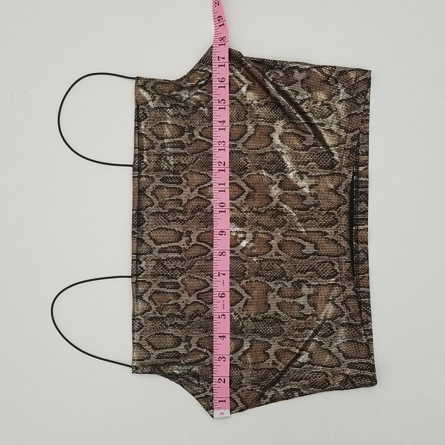 H&M Metallic Gold Snake Print Crop Top, Size M